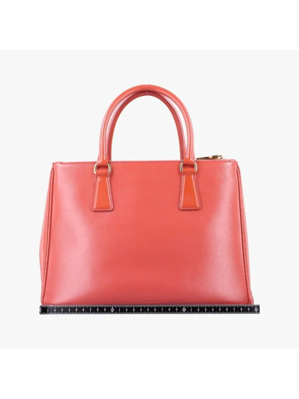 Prada Galleria Front Pocket Orange Patent 14 Shoulder Bag